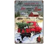 NWT METAL TIN SIGN "LIFE TAKES YOU TO UNEXPECTED PLACES LOVE BRINGS YOU HOME"