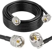 MOOKEERF CB Coax Cable - RG58 UHF PL-259 Male to Male Right Angle Coaxial Cable 35FT Low Loss Cb Antenna Cable Jumper Cable for CB Radio, HAM Radio, Antenna Analyzer, SWR Meter (2PACK)