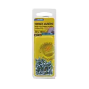 Zenith 4G x 12mm Zinc Plated Hinge-Long Threads Countersunk Head Timber Screws - 50 Pack
