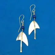 Sterling Silver Lapis Geometric Earrings/ Handcrafted by Sassi LaMuth Jewelry