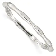 Sterling Silver Polished Slip-on Bangle Bracelet 7.75" 8.72gm Gift for Mother