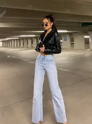Cece Hammer Wide Leg Jeans Vintage Blue Denim