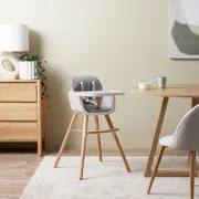 Jenson Natural Highchair - Grey