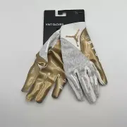 Jordan Jumpman Logo Knit Football Gloves Size Large Unisex NWT Nike White Gold