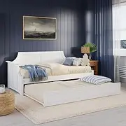 [AFI] Cambridge Twin Size Wood Daybed Frame with Twin Trundle, White