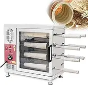 Chimney Cake Oven Electric Commercial Machine with 16 Pcs Roller, 3000W Cake Pop Roller Machine, Ice Cream Cone Grill Maker, Perfect for Restaurant Home Kitchen Snack Bar