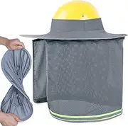 [MLqkpwy] Hard Hat Sun Neck Shield - Hard Hat Full Brim Guard Neck Shade Protector - Construction Workers Protector High Visibility Safety Helmets Accessories for Work Site