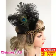 1920s Peacock Gatsby Headpiece Flapper 20s Feather Costume Gatsby Party Headband