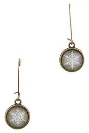 Snowflake Long Drop Earrings--NES-DSNOW