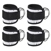 4Pcs Ankle Strap for Cable Machine, Gym Cable Kickback Ankle Wraps, Camo White