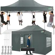 [COBIZI] Pop Up Gazebo with Sides 3m x 4.5m,Heavy Duty Gazebo with 4 Sidewall,UPF 50+ Waterproof Windproof Party Event Shelter Marquee,Outdoor Garden Gazebo Tent with Carry Bag (3x4.5m,Gray)
