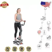 Versatile Twist Stepper Machine for Home Cardio with LCD Monitor & Handlebar