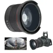 Black 58mm 0.35X Fisheye Camera Lens Wide Angle For Canon Rebel T7 EOS 80D 70D d