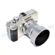 JJC Silver Lens hood Shade for Olympus M.ZUIKO DIGITAL 45mm 1:1.8 Lens as LH-40B