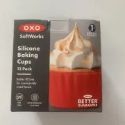 OXO Soft Works Reusable Silicone Baking Cups w/ Easy Lift Tabs 12 Pack 4 Color