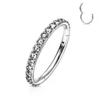 Implant Grade Titanium Brilliant Sparkle Gems Lined Clicker Hoop Ring