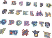SHINEOFI Fashionable Iron on Letters 26pcs Alphabet Patches for Jeans Pants Jackets Decorative Embroidery