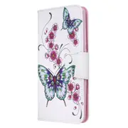 For Xiaomi Redmi note9pro Colored Drawing Pattern Horizontal Flip Leather Case with Holder & Card Slots & Wallet(Peach Blossom Butterfly)