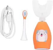 U Shaped Rechargeable Kids Cartoon Electric Toothbrush,USB Charging IPX7 Waterproof Soft Tooth Brush,Toddler Toothbrush with Food Grade Soft Silicone Brush Head,2 Modes/500