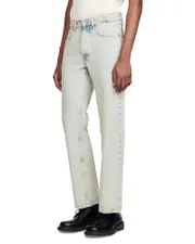 Sandro Faded Wash Classic Fit Jeans in Blue Vinta