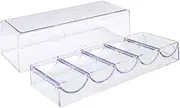 SOPOTUTU Professional Transparent Chip Box Multi Function Poker Chip Holder with Reasonable Partition Design for Poker Tables and Card Games Compact and Space Saving Storage