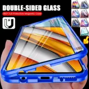 For Samsung S24 FE S23 S22 Ultra S20 A54 360° Magnetic Double Glass Case Cover