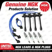4 x NGK Spark Plugs + Ignition Leads Set for Toyota Celica ST183R 4WS 2.0L 4Cyl (for: Toyota)