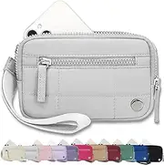 [Generic] Convely Essential Wristlet, Convely Wristlet, Convely Wristlet Wallets for Women, with 3 Zipper Purse, Nylon Quilted Wallet