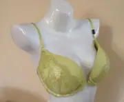 New Victoria's Secret Very Sexy Push Up 32DDD Bra Shimmery Yellow Green N6498