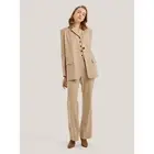 Gentle Herd Collarless Single-Button Linen Blazer