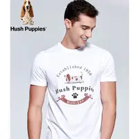 在飛比找蝦皮購物優惠-現貨 Hush Puppies 男士夏季純棉印花圓領短袖T恤