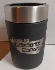 Iowa 80 Trucking Museum Beer/Soda Can Cooler Sleeve RTIC Charcoal/Stainless NIB
