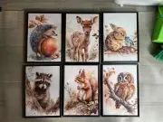 Nursery Prints Set Of 6 Woodland Framed Prints Baby Animals Deer A4 Owl