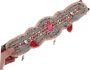 [ROMISBABA] Vintage Style Beaded Wide Belt For Women Handmade Elastic Waist Belt Boho Dress Accessory For Casual And Formal Occasions