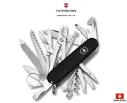 Victorinox Swiss Army Knife 91mm Black SwissChamp 33 Toolbox in Pocket 1.6795.3