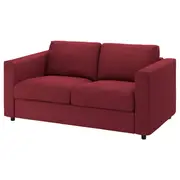 VIMLE 2-seat sofa-bed, Lejde red/brown