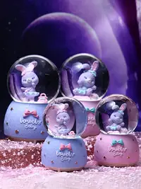 在飛比找樂天市場購物網優惠-水晶球擺件女孩自動飄雪夢幻兔子星黛露音樂盒八音盒新年生日禮物