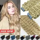 18''Tape In Curly & Wavy Remy Human Hair Extensions Thick Skin Weft 20PCS