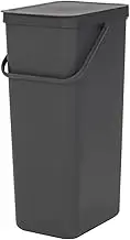 Brabantia Sort & Go Recycle Bin, 40 Litre Capacity, Grey
