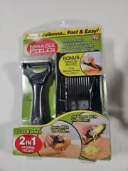 Miracle Peeler 2-in-1 Dual Blade Julienne Slicer Vegetable Peeler Mandoline NIP