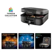 Fireproof and Waterproof Safe Box with Key Lock, Fire and Water Chest Safe fo...