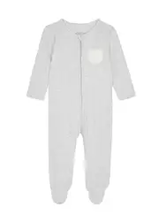 Mori Kids Jersey Babygrow - Grey - 6/9M (6 Months) 6/9M (6 months)
