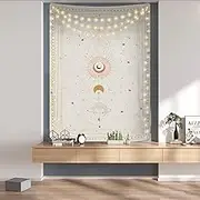 Lyacmy Moon Tapestry Moon Phase Tapestry Wall Art Bohemian Tapestries Wall Hanging for Room(51.2 x 59.1 inches)