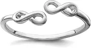 [JewelryWeb] 925 Sterling Silver Rhodium Plated Infinity Ring Band Style-Ring for Women