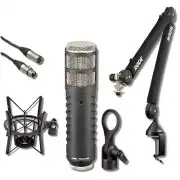 Rode Procaster Cardioid Dynamic Broadcast Microphone with PSA1+, PSM1, and XLR