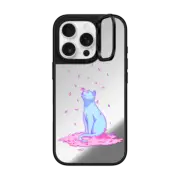 iPhone 16 Pro Mirror Ring Stand Case MagSafe Compatible Sakura Cat
