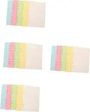 NUOBESTY 4sets Loose Leaf Paper College Ruled Refillable Notebook 5 Colors Day Planner Refills Ring Planner Inserts 100sheets*4