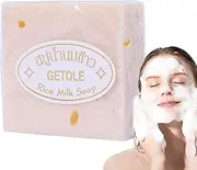 Rice Milk Soap Bar | Natural Thai Rice Milk Soap Moisturizing, Brightening Body Cleansing Rice Goat Milk Soap for Body and Face, Safe for Kids and Adults