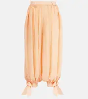 [Chloe] Chloé Pleated silk charmeuse barrel-leg pants AU 14 pink