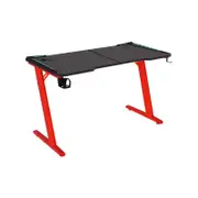 Odyssey8 1.2m Gaming Desk Office Table Desktop with LED light & Effects - Dual Panel Red